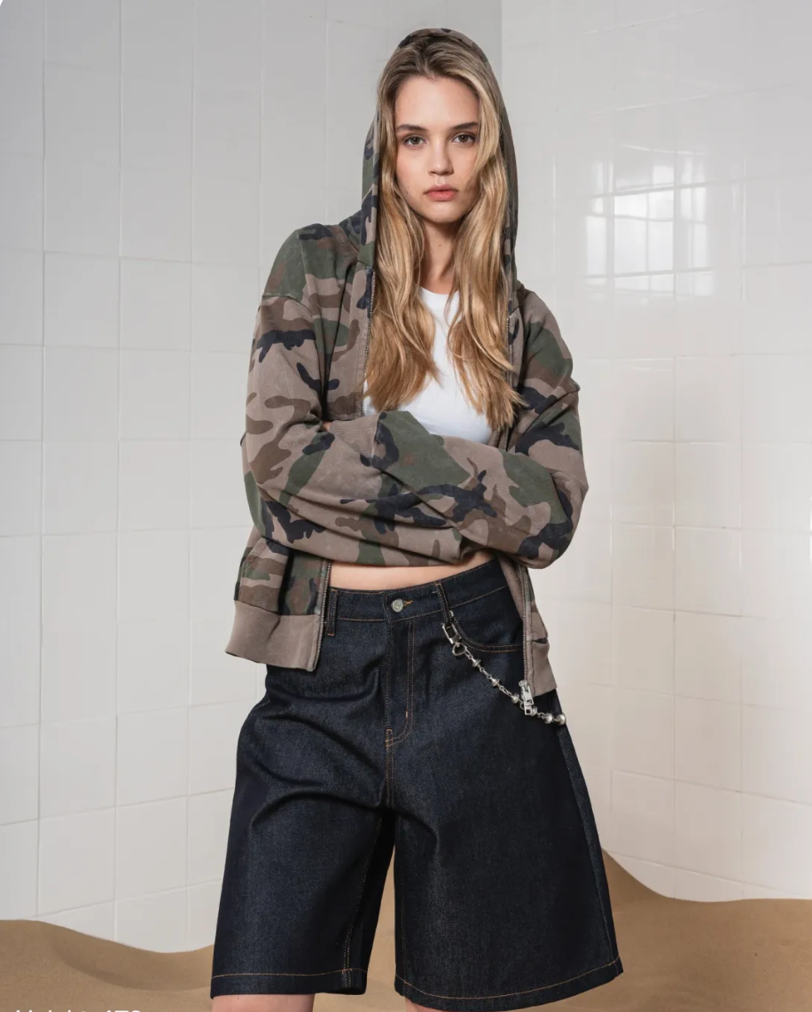 DENIM SHORT BAGGY JEANS