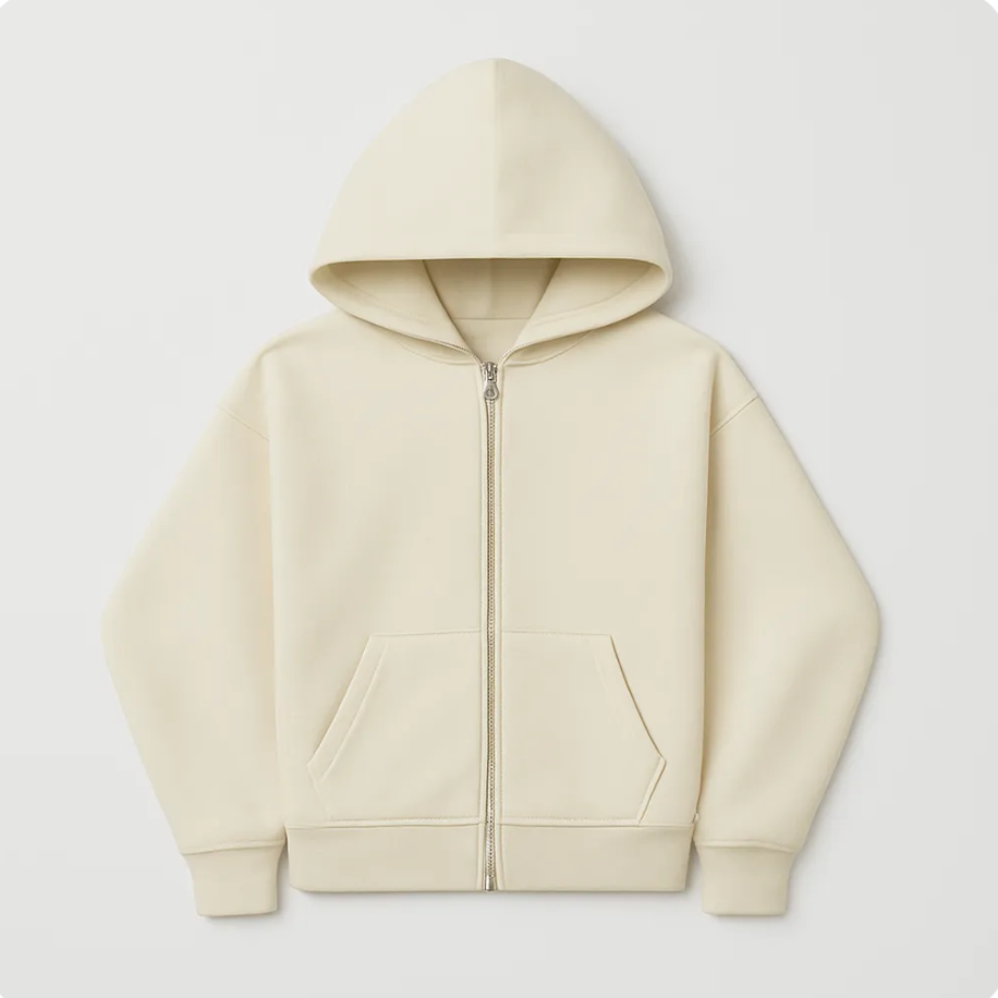 610 GSM MONOCHROME ZIPPED HOODIE