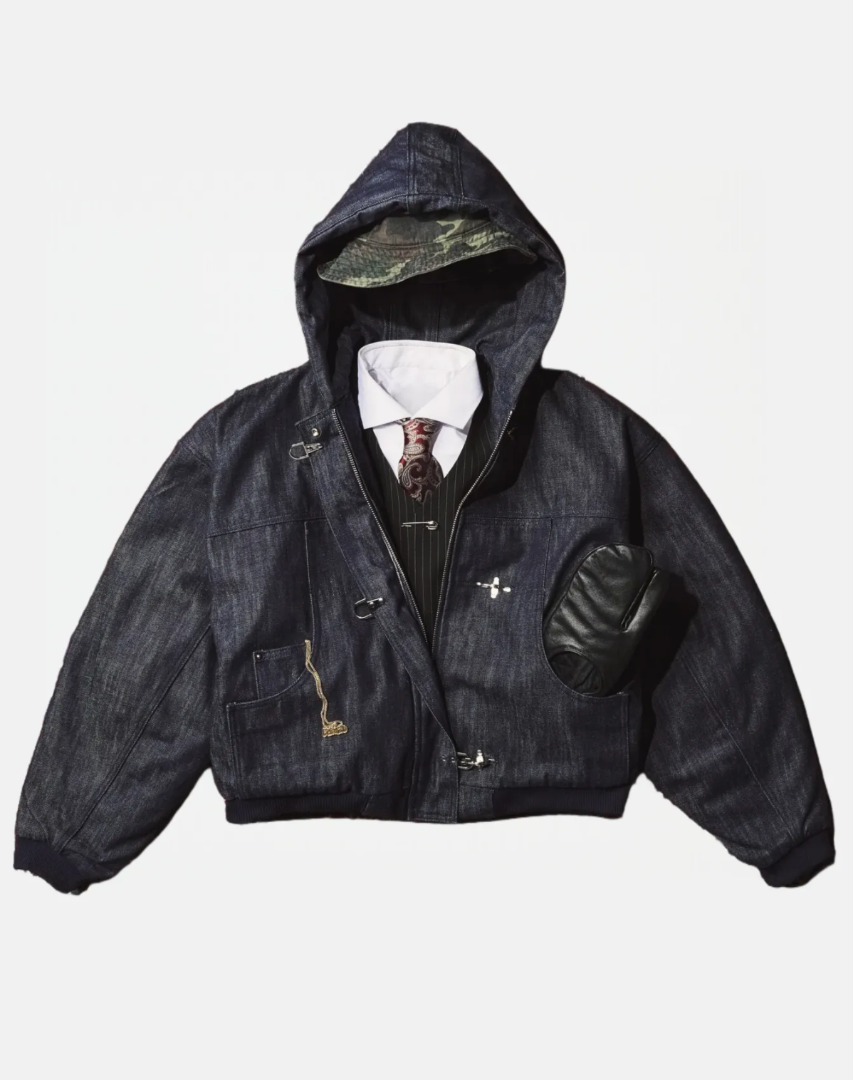 15OZ CANVAS CLASP BOMBER JACKET | RAW DENIM
