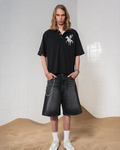 DENIM SHORT BAGGY JEANS