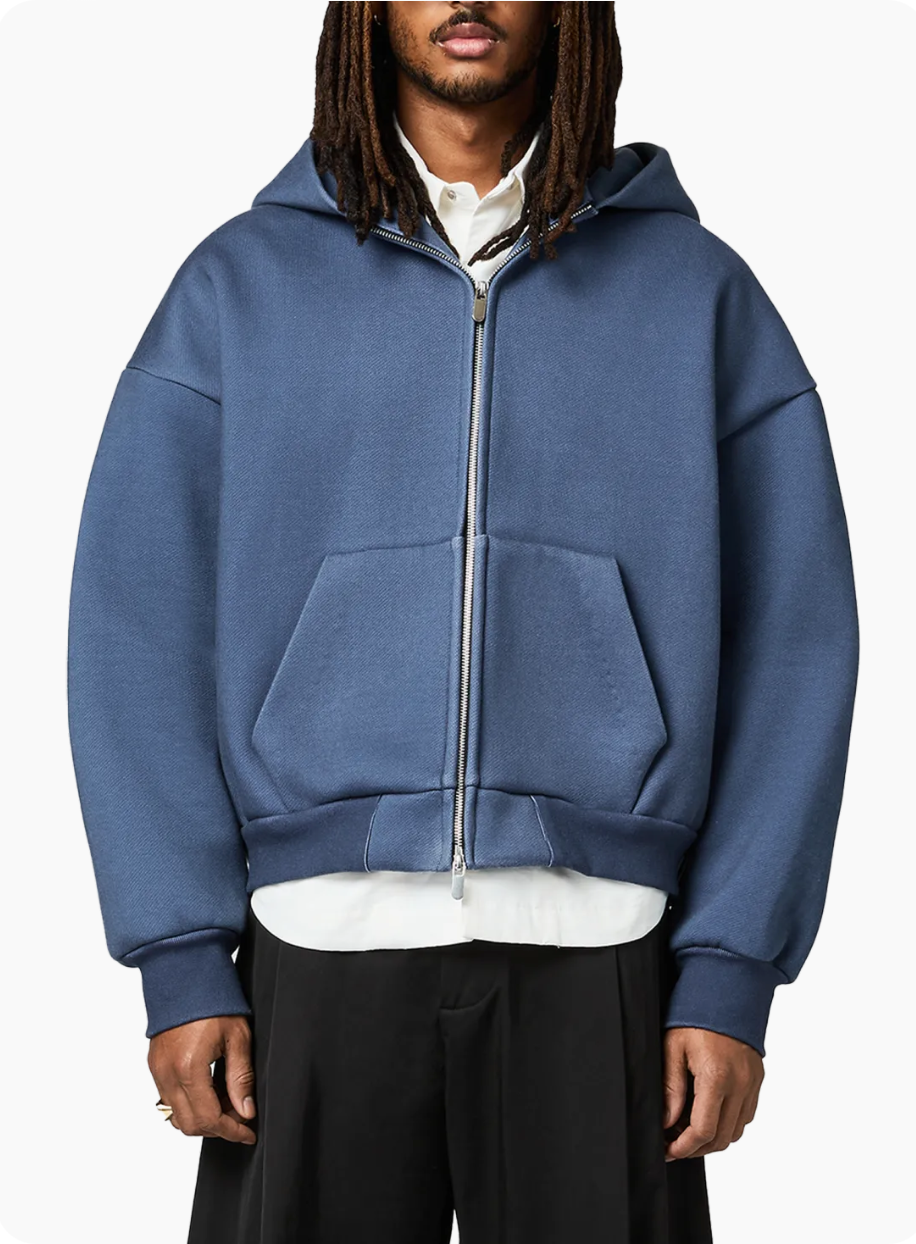 610 GSM MONOCHROME ZIPPED HOODIE