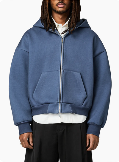 610 GSM MONOCHROME ZIPPED HOODIE