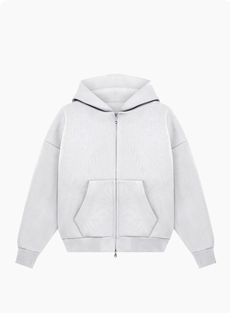 610 GSM MONOCHROME ZIPPED HOODIE
