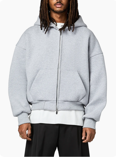 610 GSM MONOCHROME ZIPPED HOODIE