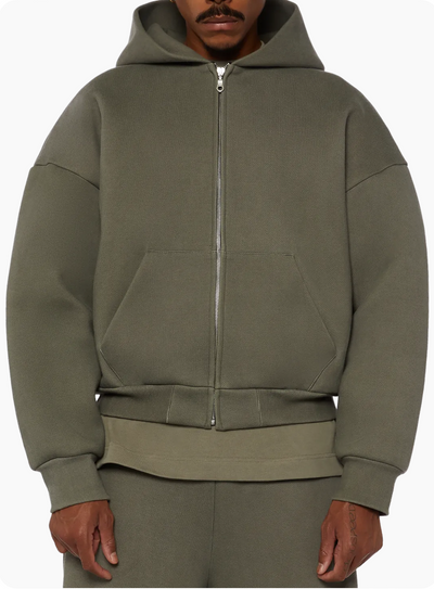 610 GSM MONOCHROME ZIPPED HOODIE