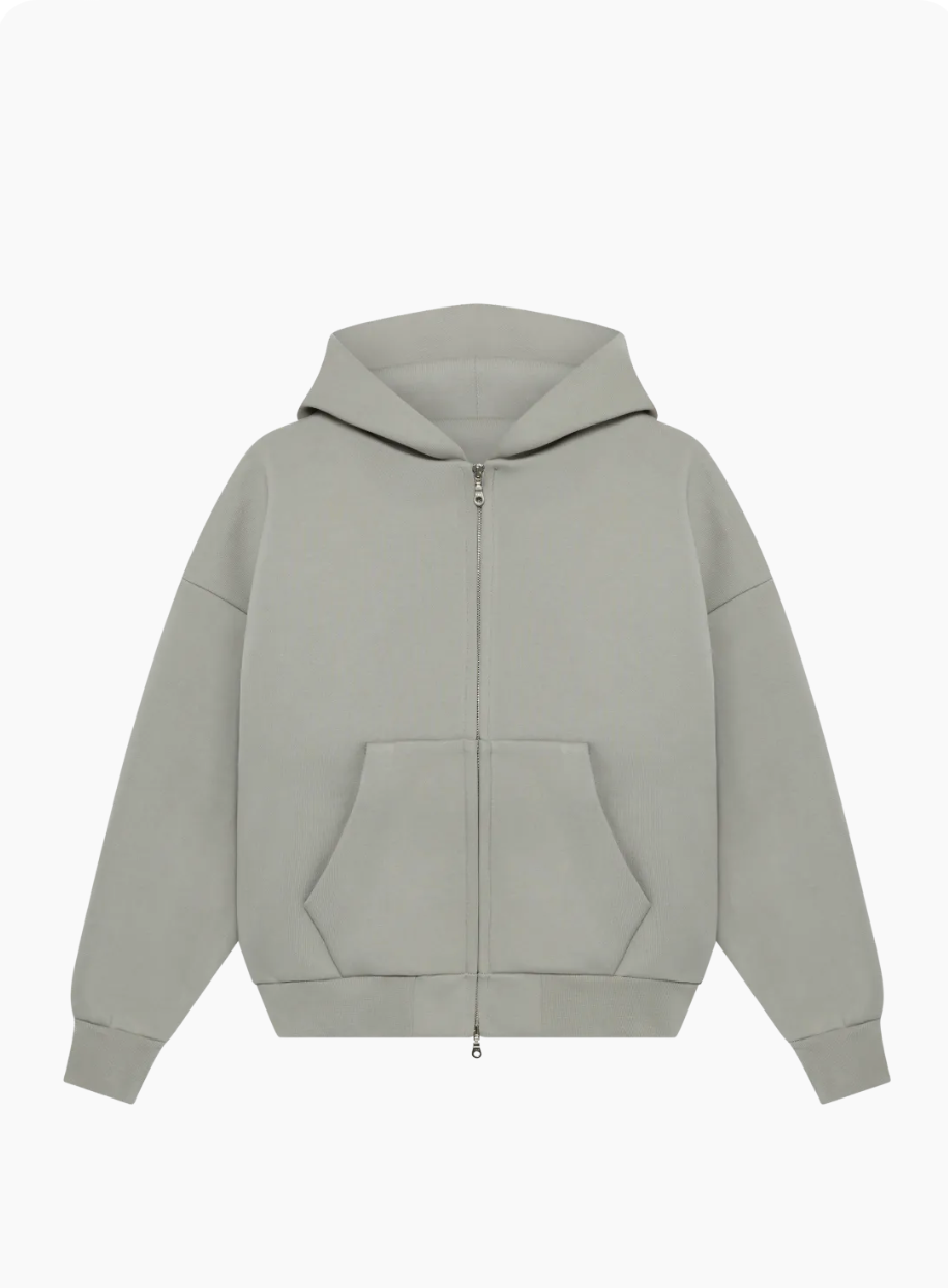 610 GSM MONOCHROME ZIPPED HOODIE